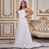 Новое весенне-летнее темпераментное элегантное однотонное платье с открытой спиной и шлейфом для банкета, женское свадебное платье, юбка