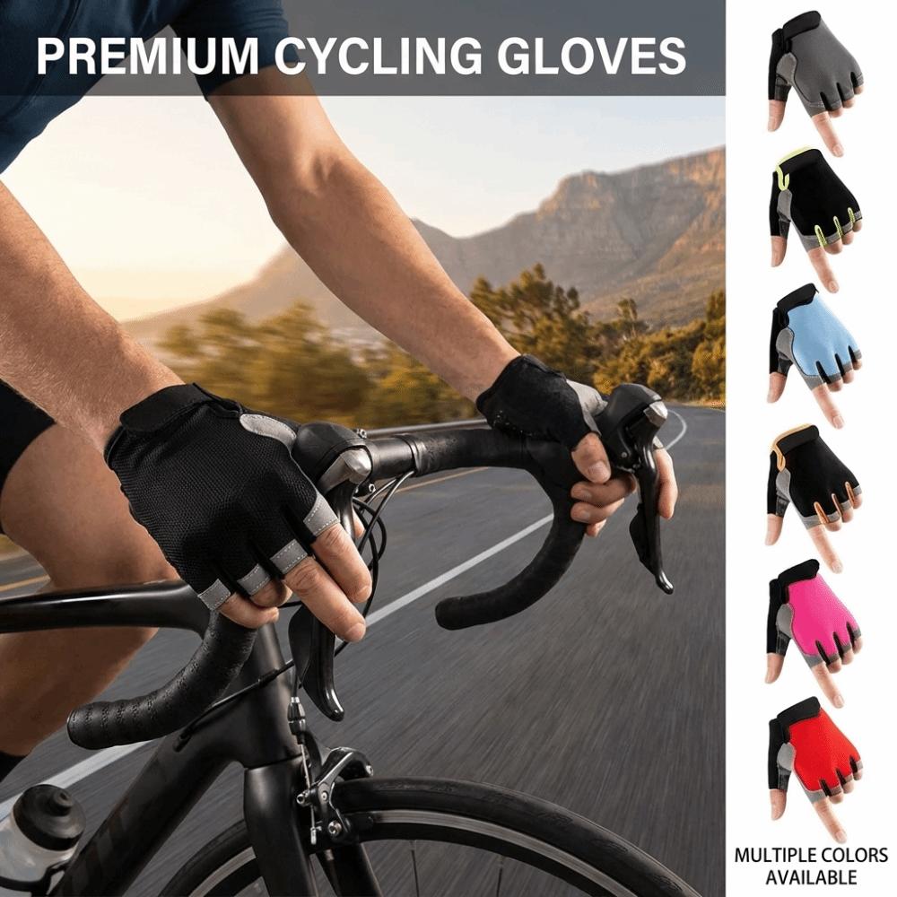 Fingerless Women Men Cycling Gloves Breathable Bicycle Accessories Hiking Camping