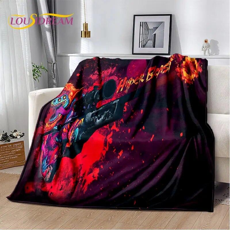 Rifle Pistol Cartridge Gun,CS,AK,USP,M4,AWP Soft Plush Blanket,Flannel Blanket Throw Blanket for Living Room Bedroom Sofa Picnic