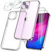Transparent Silicone Case for iPhone 15 Plus + 2 Tempered Glasses + 2 Rear Lens Protectors
