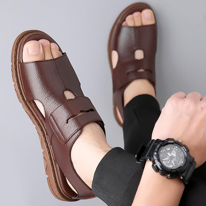 Men Leather Sandals Casual Shoes For Men High Quality Man Sandals Summer Outdoor Walking Men Sneakers Breathable Men's Sandals