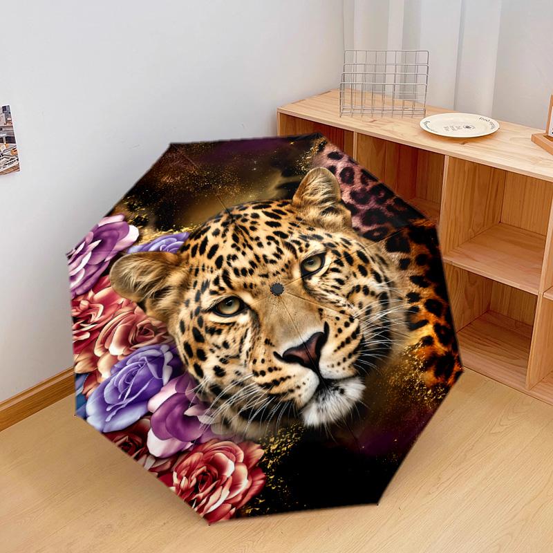 Дождевой зонт с узором «Золотой леопард»