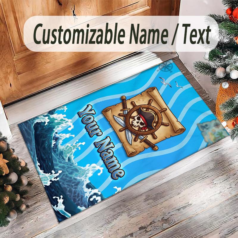 Personalized Crystal Velvet Carpet Custom Name Text,Blox Fruits Anti Slip Area Rug For Home Decoration