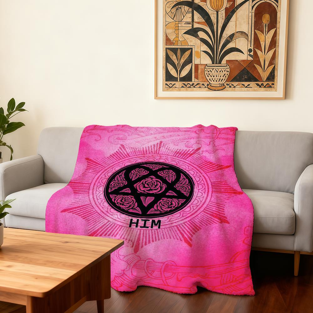 Плед Rock Band H-HIM Heartagram Супер Теплый Уютный Плюшевый Плед Детский Домашний Диван Спальня Подарок