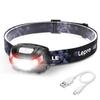 Lepro LED Headlight Rechargeable High Brightness Headlamp USB Charging White & Red LED Light [Brightness 150 Lumens3 Hours Fully ChargedPractical