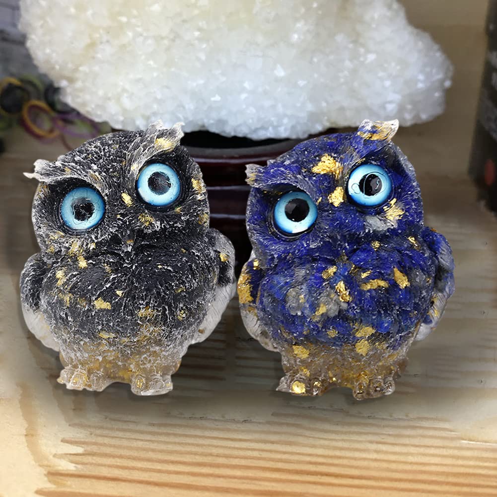 Фигурка совы YUYAKESHI, талисман, милый мини-сова, вход, рябь, каменный чехол, ручная работа, сова из натурального камня, украшение для интерьера из смолы, аксессуары, стол