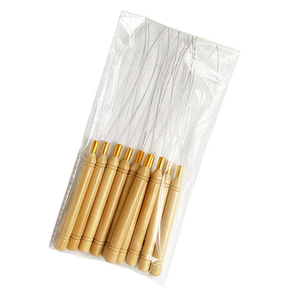 10 шт. Игла для протягивания, петля для наращивания волос, нитевдеватель, инструмент для бусин, инструмент для наращивания волос, крючки для вязания крючком