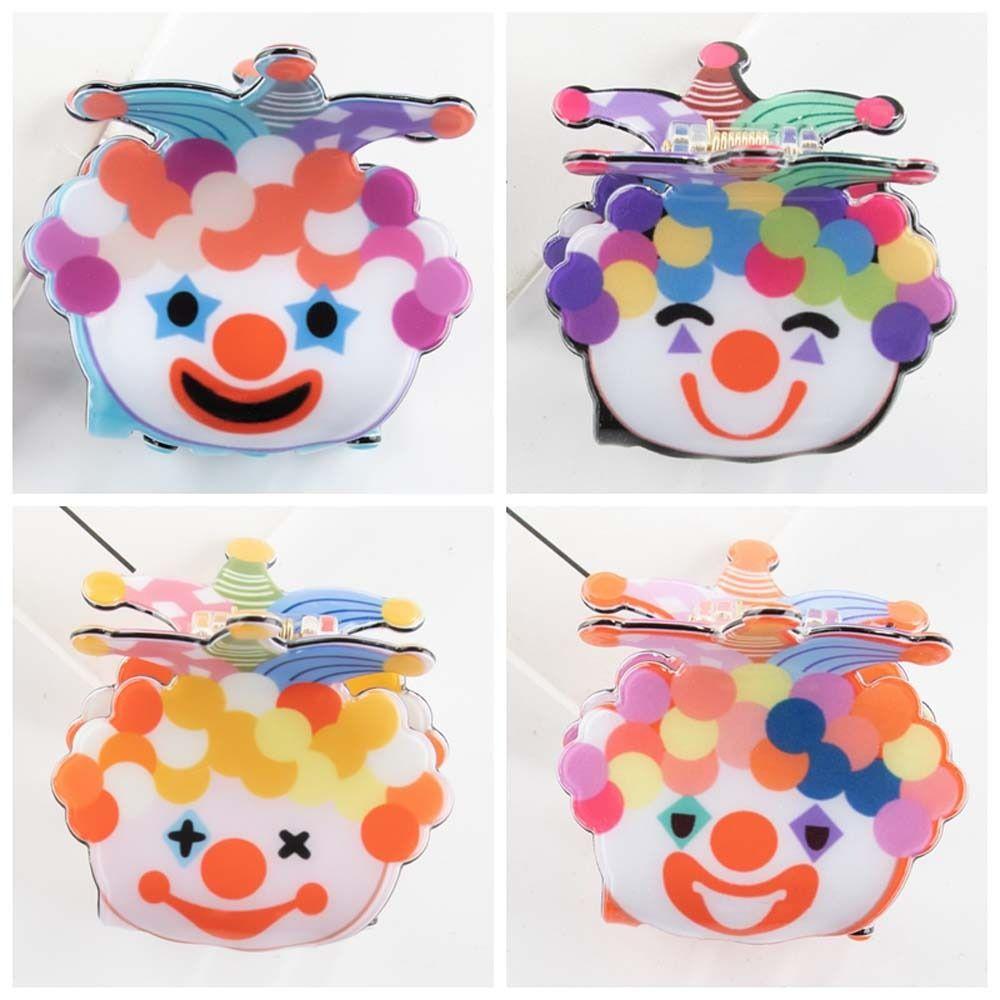 Colorful Clown Hair Claw Joker Cartoon Hair Clips Fashion Ugly Doll Shark Clip Party