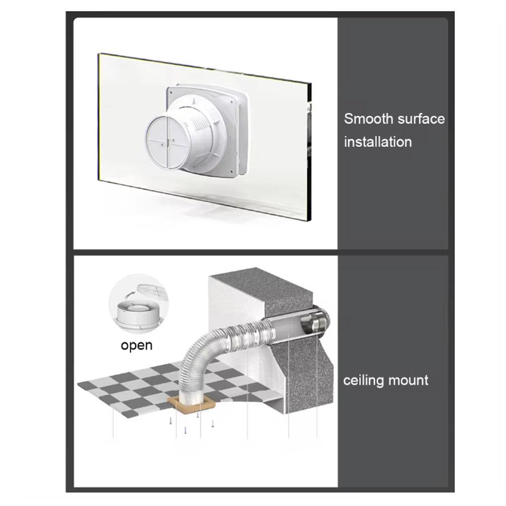 Bathroom Exhaust Fan 4 Inch Outlet Kitchen 2200rpm Waterproof Ventilator Wall Plastic Ventilation Extractor