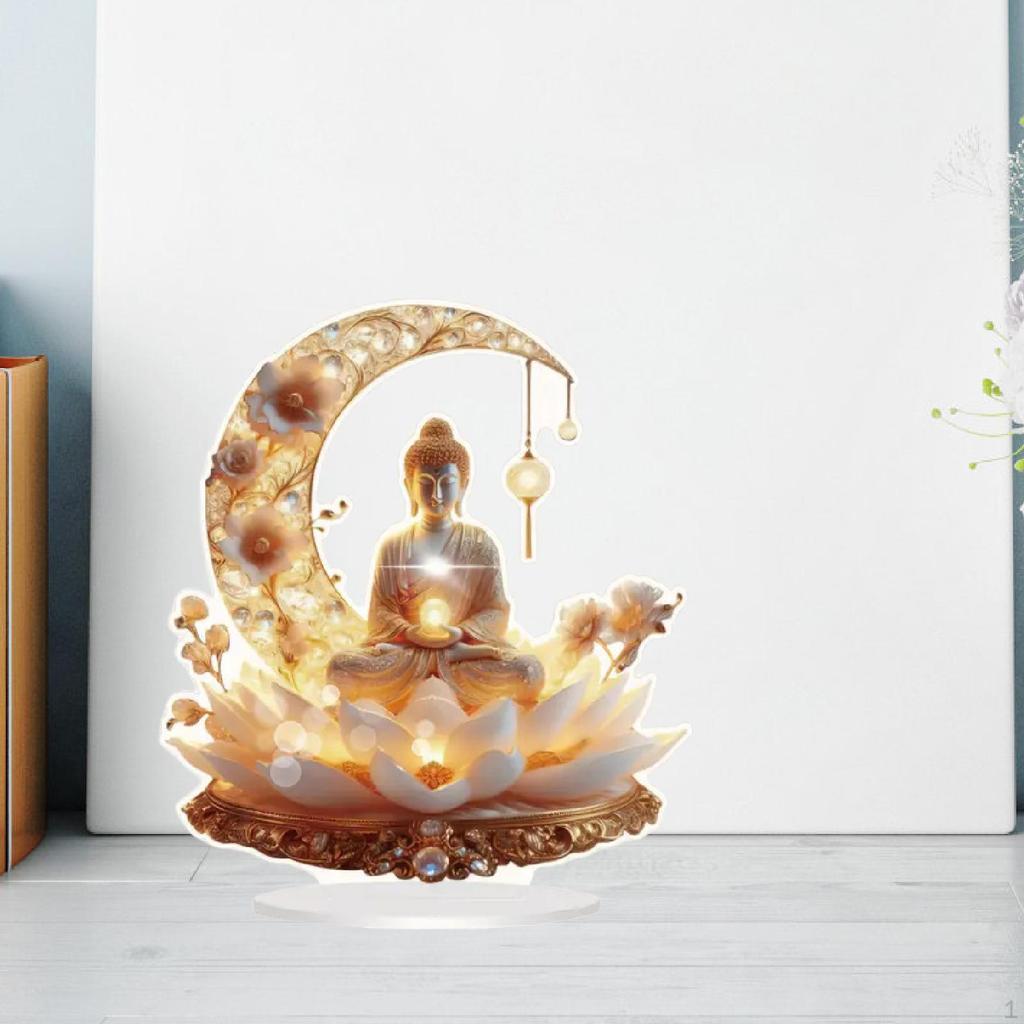 Акриловое декоративное для сборки 2D плоское украшение Будды Рождественский декор Устойчивое основание Настольное