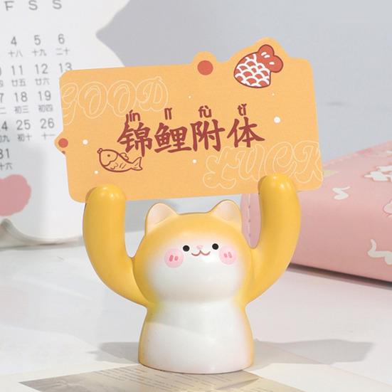 Настольная мультяшная статуя животного из смолы, очаровательная креативная форма, мини-размер, подставка для фото, зажим для заметок, держатель для заметок