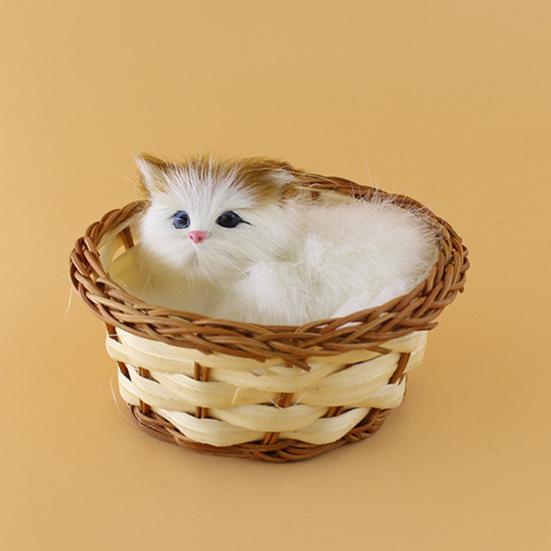 Прекрасная имитация животного, кукла, плюшевая мини-корзина, кошка, кролик, собака, детская рождественская игрушка