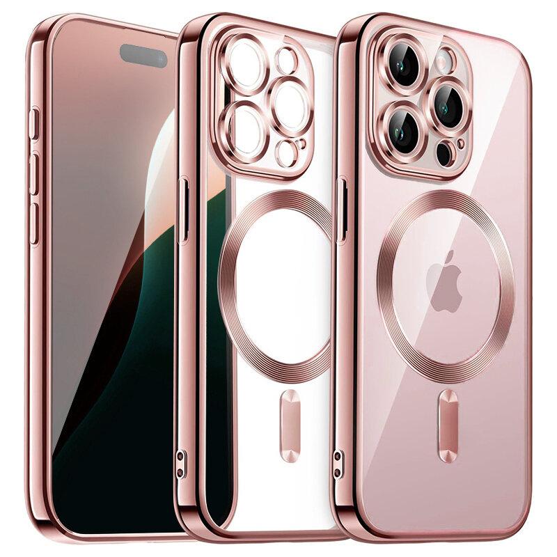 iPhone 16 Pro Max Case, Electro MagSafe, Pink + Screen Protector