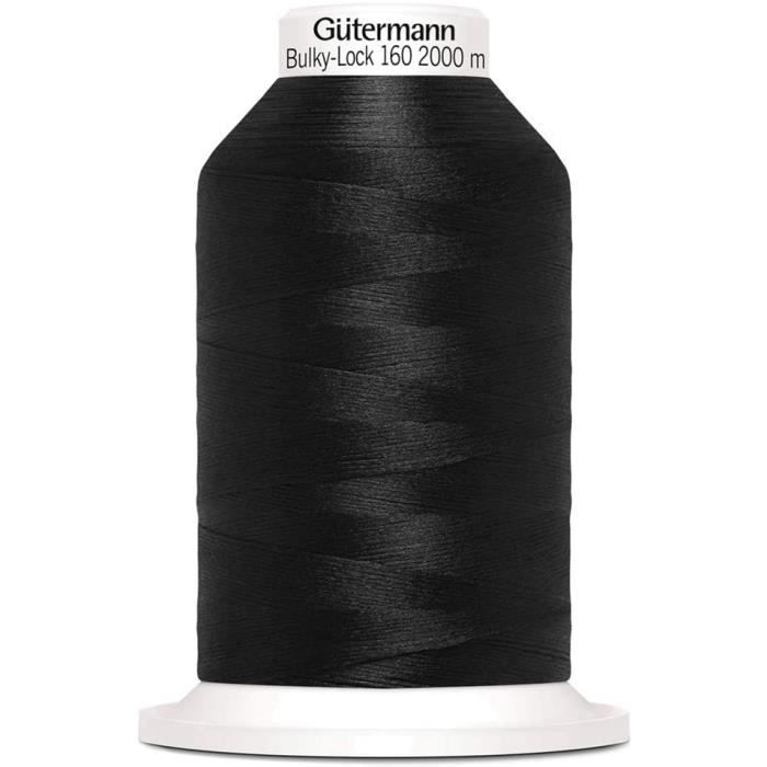 Fil élastique - GÜTERMANN - Bulky-Lock 160 - Polyester - 2000 m - Noir