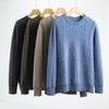 Мужская кашемировая рубашка с крученым круглым вырезом, новая 2025, утолщенная вязаная, молодежный пуловер свитер в корейском стиле