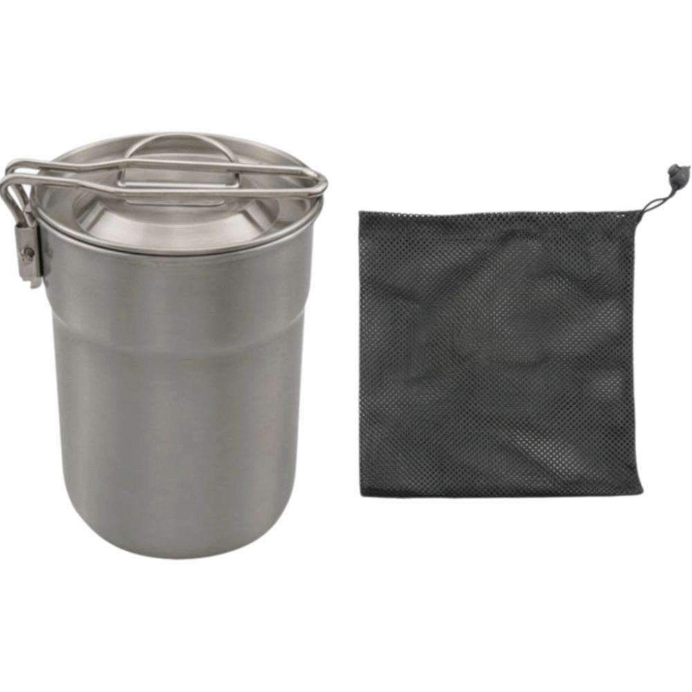 Folding Handle Stainless Steel Mug Stainless Steel Backpacking Cup Camping Coffee Pot Camping