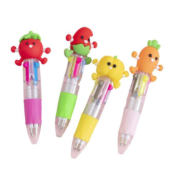 4 шт. Рождественские шариковые ручки с забавными топперами 4 цвета Нажимная ручка Выдвижные пишущие ручки