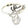 [P5885] - Handmade Silver 'Origami' (deer) Ring - 15x12 Mm