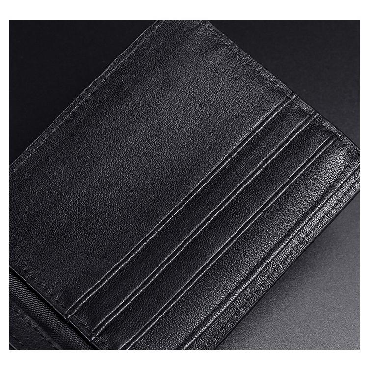 Fashion Business Mens Wallet Slim Credit Card Holder Genuine Leather Cowhide Transparent Window Multiple Card Slots Wallets