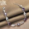 925 стерлингового серебра фиолетовый AAA браслет Хао Ши модные свадебные украшения