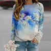 Fall Autumn Women'S Fashion O Neck Long Sleeve T-Shirt Loose Clothes White Pear Blossoms Print T Shirt For Girls Street