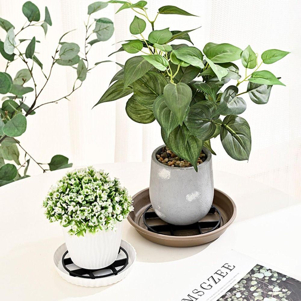 Пластиковые круглые кашпо опора для растений подставка для растений многоразовая сетчатая подкладка новый кронштейн для цветочного горшка для сада