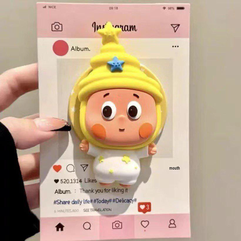 3D Силиконовый Мультяшный Плачущая Звезда Держатель для Мобильного Телефона и Выдвижной Держатель-Подушка