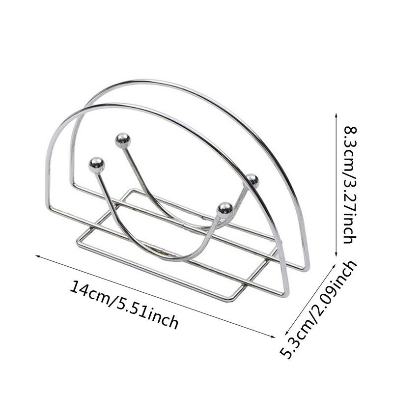 Stainless Steel Table Napkin Holder Napkin Clip Rack Box Serviette Holder Organizer Tissue Dispenser Storage Case Table Decor
