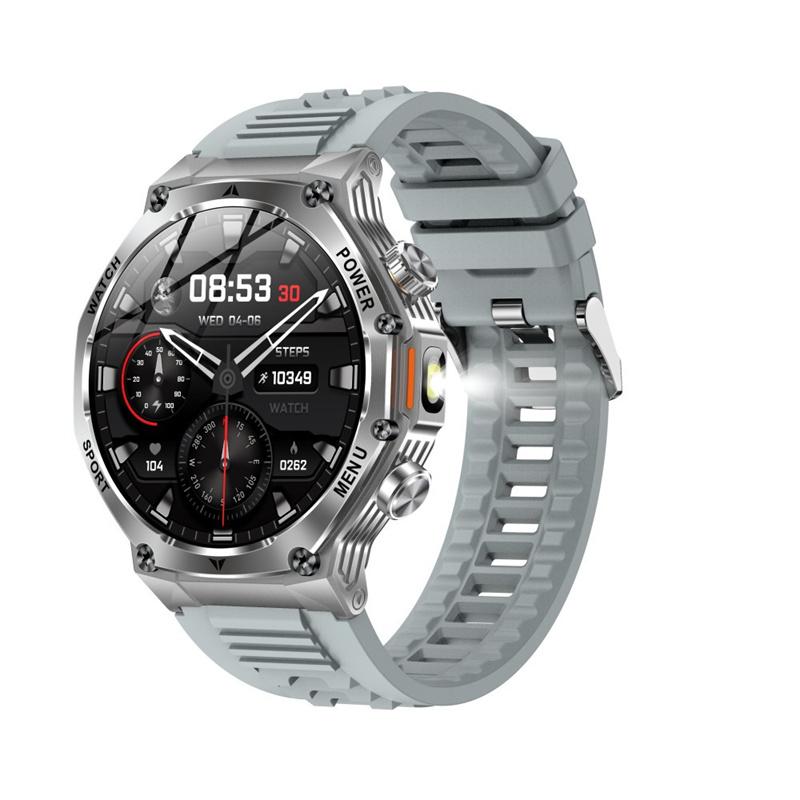 Умные часы AK82 1,8" Фонарик На открытом воздухе Мультиспорт Фитнес-трекер Мужские BT Беспроводные звонки 800 мАч Большая батарея Смарт-часы