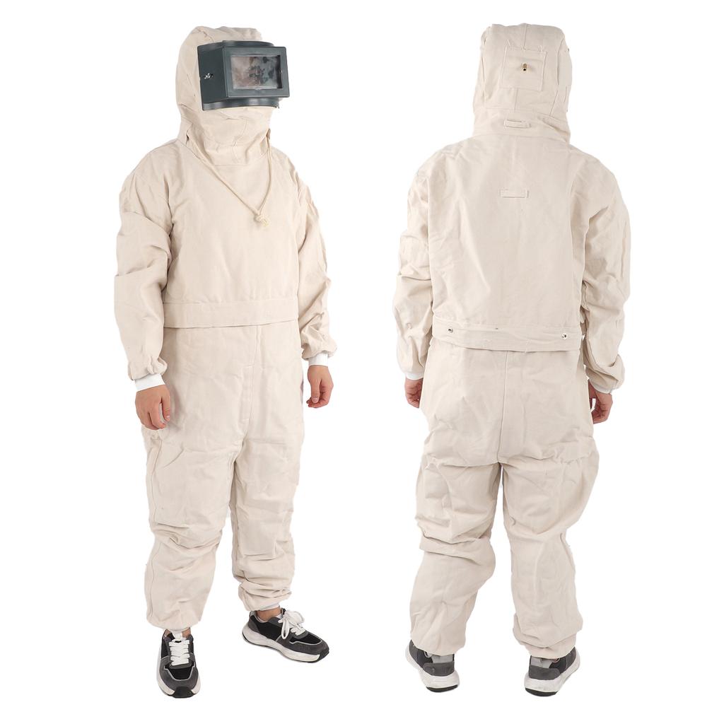 Full Protective Overalls Dustproof Breathable Sand Blasting Suit with Transparent Glass Face Shield
