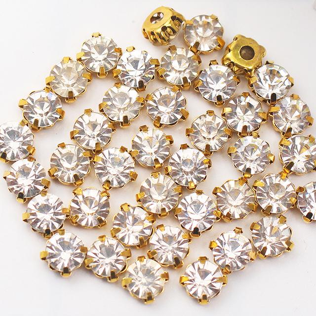 Promotion Ss12 -Ss40 Crystals Claw Cup Rhinestone Shiny Strass Stones Metal Base Fabric Beads Craft Top Rhinestones for Clothes