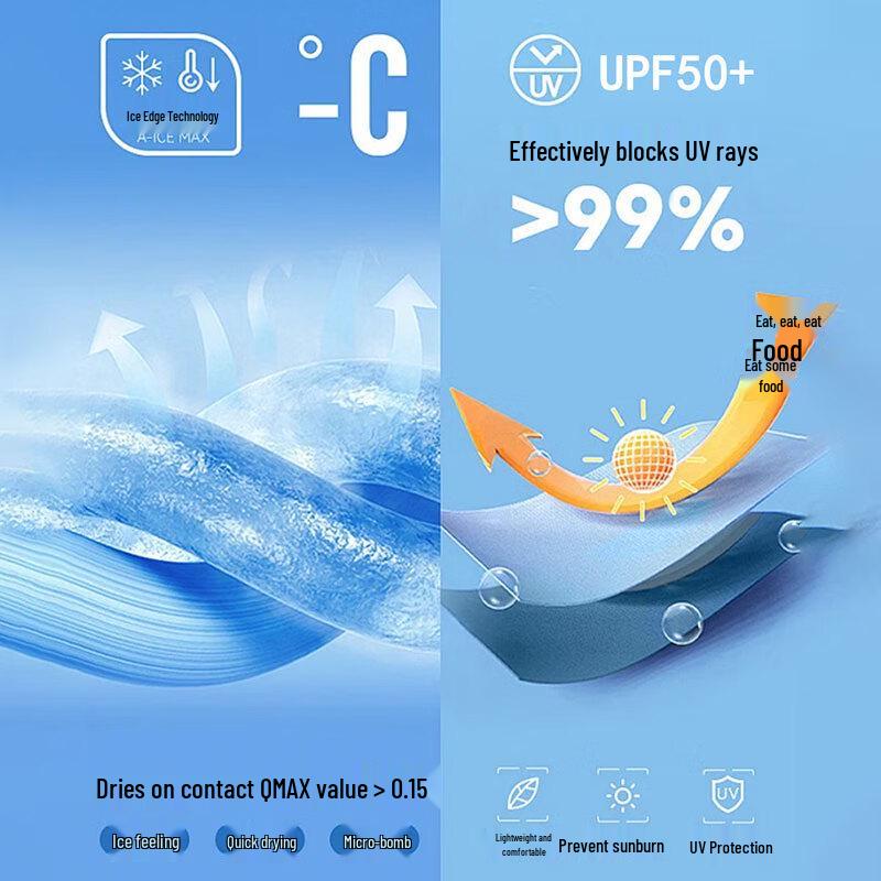 ROMON Мужская солнцезащитная куртка с капюшоном UPF50+ из ледяного шелка