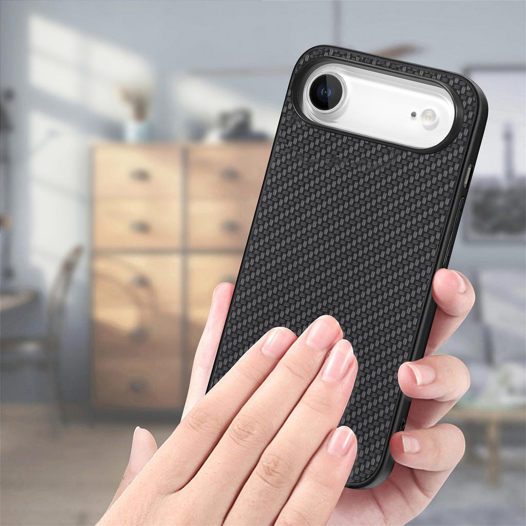 For iPhone Air Case Carbon Fiber Texture PU+PC+TPU Phone Back Cover