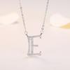 Personalized Initial Pendant Necklace Copper Plated White Gold Letter Charm Women Fashion OL Style