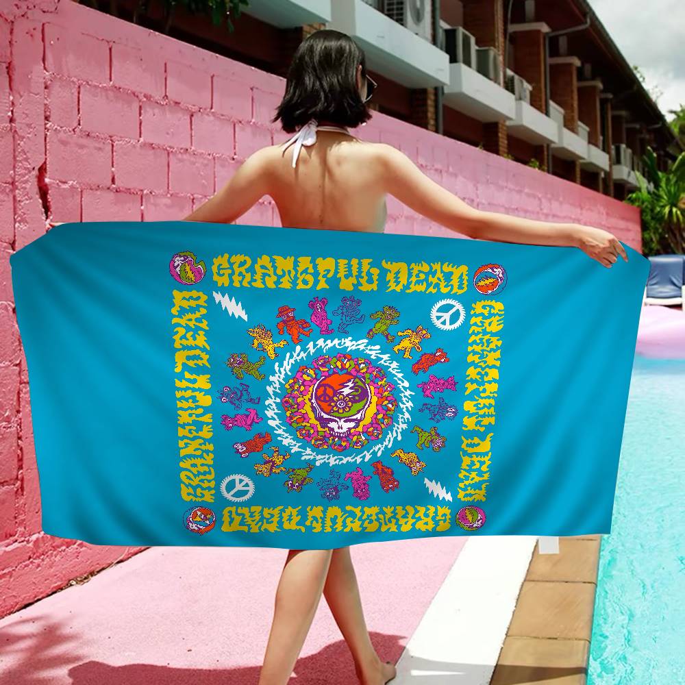 Rock Band G-Grateful-Dead Музыкальное Микрофибровое Пляжное Полотенце Впитывающее Быстросохнущее Мягкое Для Йоги Плавания Курорта Альпинизма