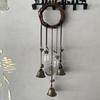 Doorknob Hanging Witch Bell Decoration Vintage Round Rattan Hanging Clear Bottle Moon Star Charm Tassels Good Luck Door Handle Wind Chime Ornament