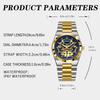 BINBOND Top Brand Luxury Men Quartz Watch Waterproof Luminous Skeleton Hollow Watches Stainless Steel Strap Business Men's Watch
