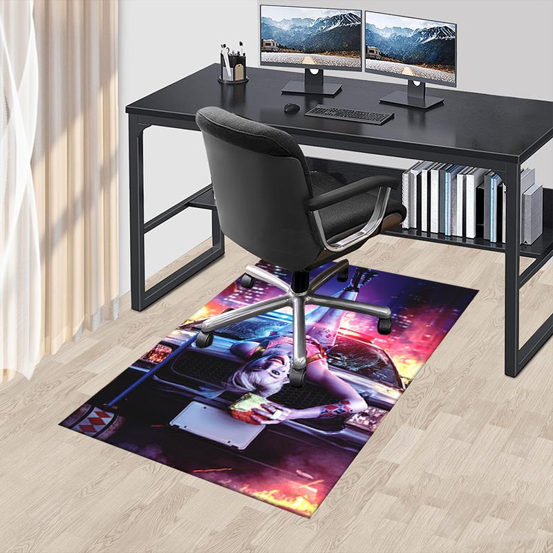 1pc Harley Quinn Chaos Color Carpet for Playroom Bedroom Living Room Sofa Home Decor,kids Game Area Rug Non-slip Floor Mat Y826166