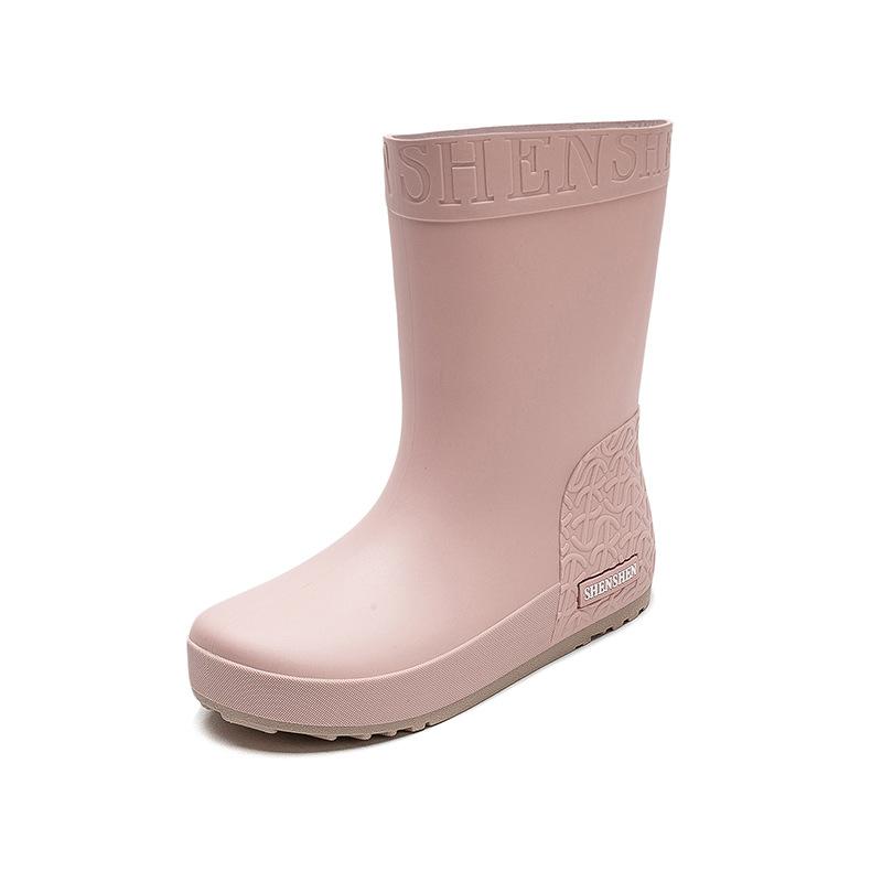 Fashion medium tube rain shoes women wear non-slip water shoes warm rain boots fashion high tube water shoes rubber shoes women