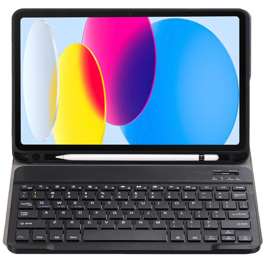 Защитный чехол с беспроводной клавиатурой Alogy Keyboard Case с местом для стилуса для Apple iPad 10.9 2022 Черный + Стекло