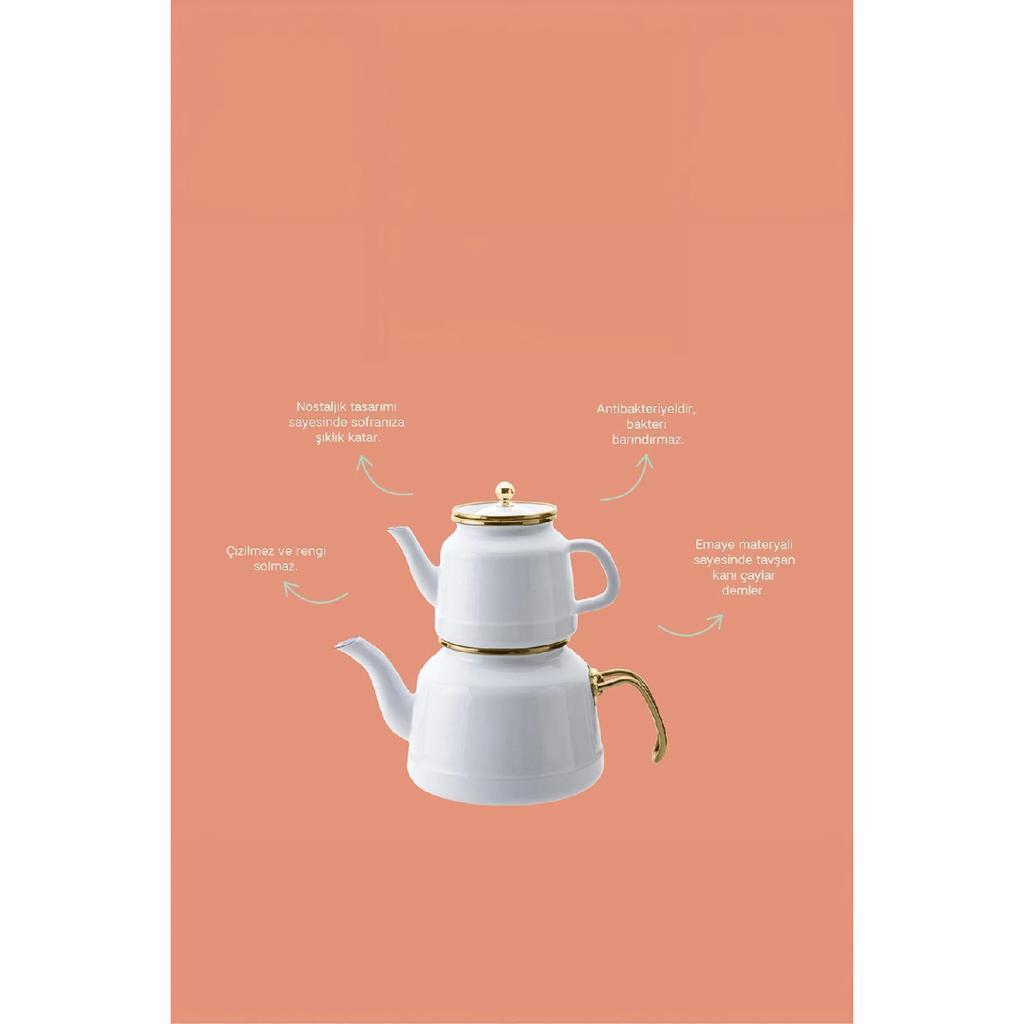 En-4534 Набор чайников с белой эмалью