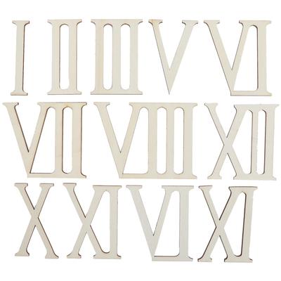 12 шт. деревянные римские цифры DIY цифры часов деревянные поделки украшения ручной работы 7 см