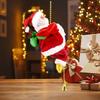 Yousheng Santa Claus Musical Climbing Rope Electric Climbing Santa On Rope Climbs Up And Down Christmas Hanging Decoration for Xmas Tree Fireplace