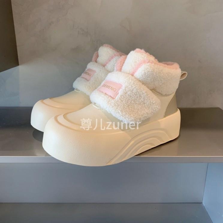 BE Pell platform high-top velvet milk Huhu Velcro warm cotton shoes fashionable sweet snow boots women