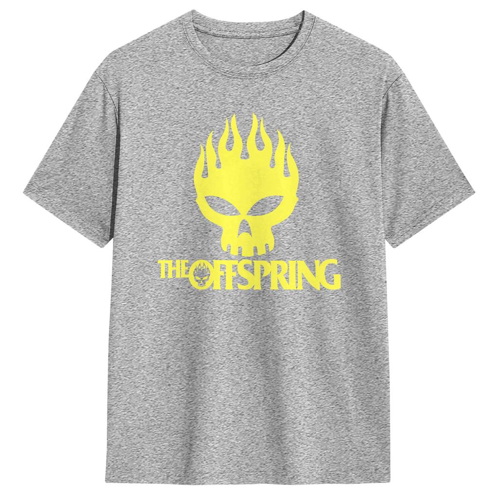Мужская футболка с логотипом группы The Offspring Хлопковая одежда Модная футболка с коротким рукавом и круглым вырезом Идея для подарка Футболка