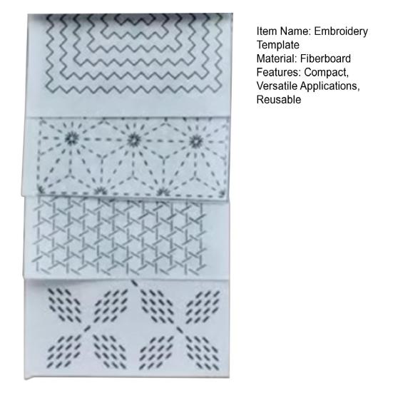 4 шт. Шаблон для вышивки сашико, геометрический узор сашико, трафарет для многоразового использования, узор для вышивки сашико для ручной стежки и вышивки