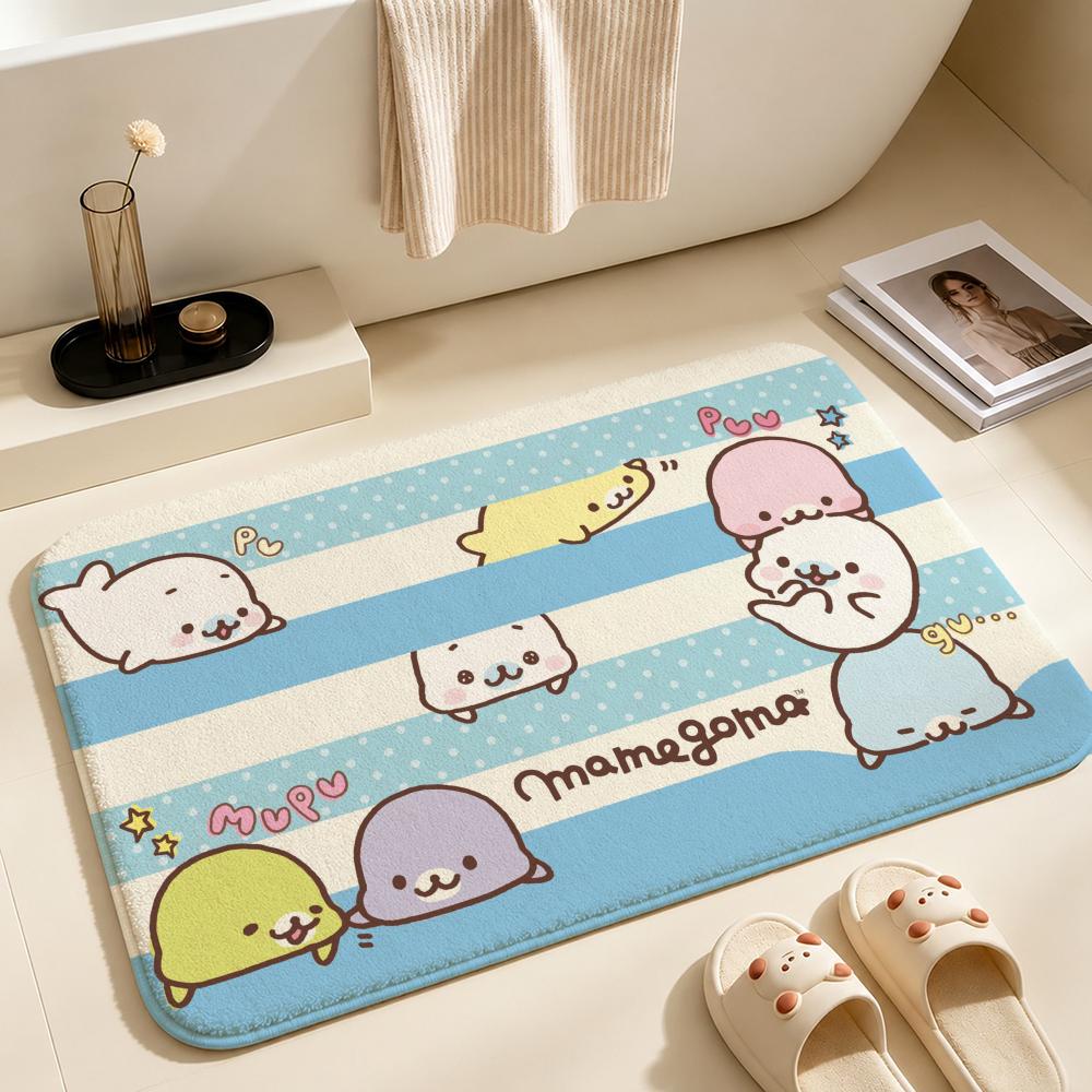 IP-MamegomaS Floor Mat Soft Non-Slip Bath Mat, Bedside Carpet, Absorbent Doormat for Home