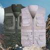 Рыболовный жилет, сплошной цвет, сетчатый плюс размер, свободный однотонный жилет для улицы