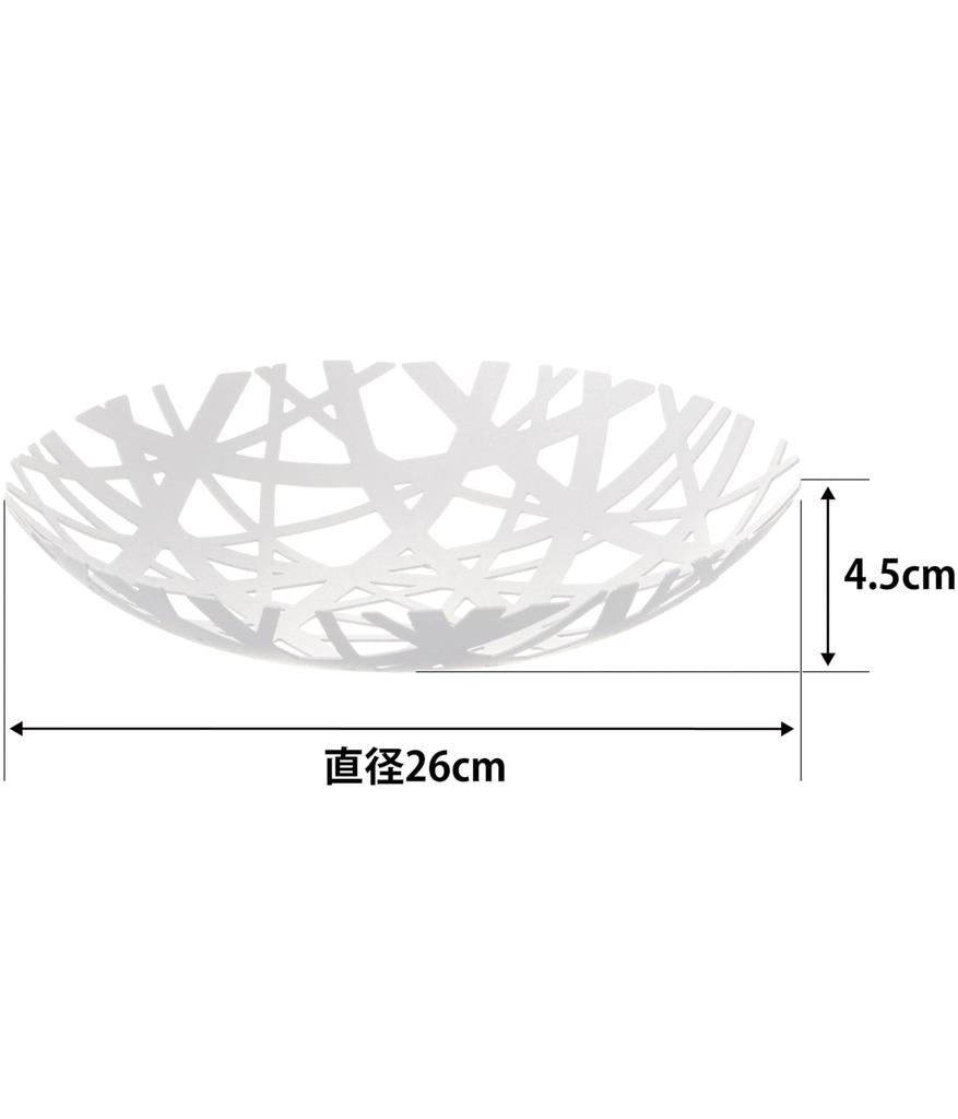 Yamazaki Jitsugyo (Yamazaki) Fruit Ball White Approx. W26 X D26 X H4.5cm Tower Sweets Container Fruit Fruit Basket 2497