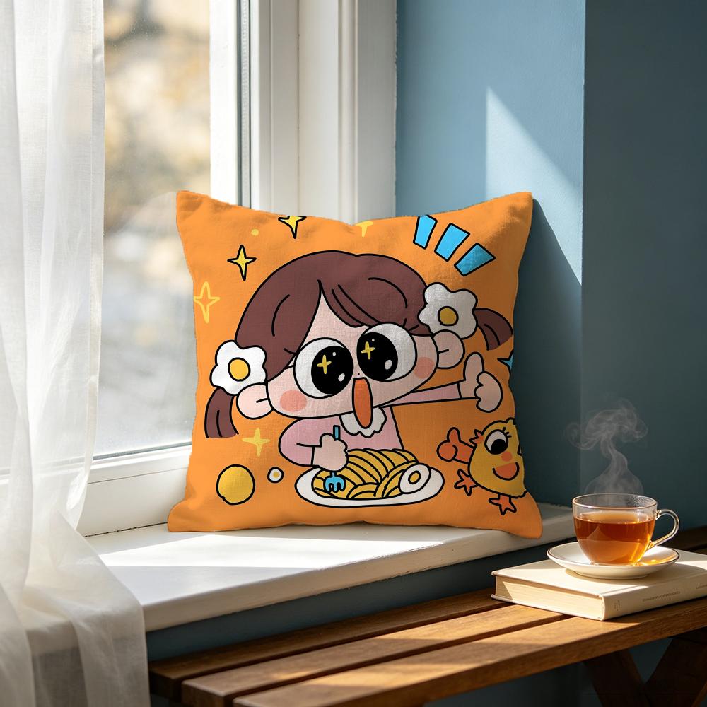 Cute PPigtails Girled Cushion Cover Cushion Cover Set Pcs x x x Pillowcase Decorative Sofa Home Decor